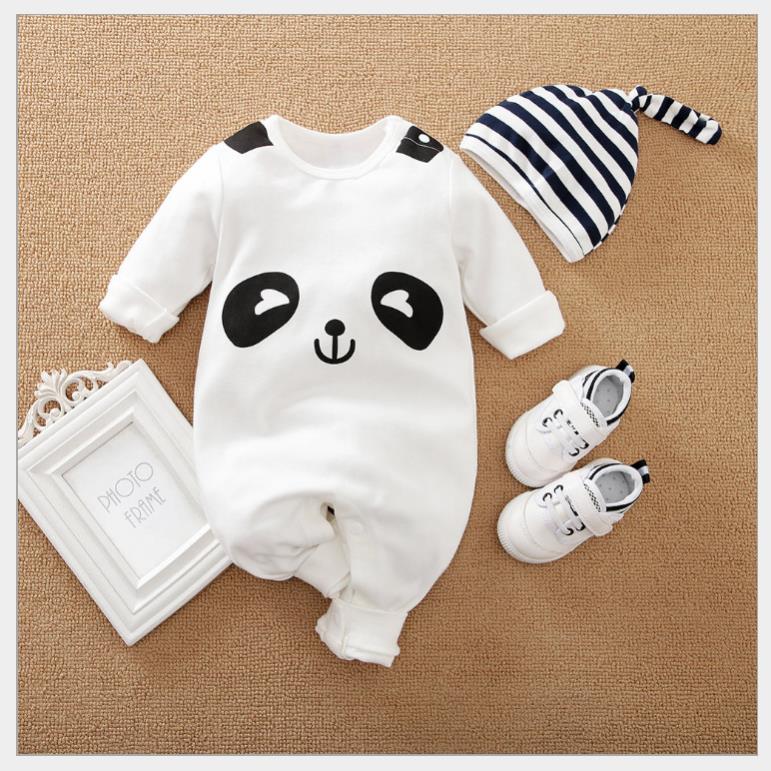 Newborn baby jumpsuit, baby boy and baby cotton covered foot jumpsuit. 9