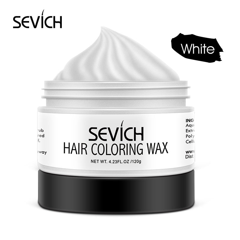 Sevich 10 colors Hair color wax Strong And Hold Unisex Hair Wax Black Color Hair Clay Temporary Hair Dye For Hair Styling