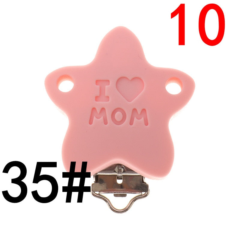 ATOB 10PCS Pacifier Clip Silicone Round Teether Clips  DIY Baby Pacifier Dummy Chain Holder Soothing Pacifier Accessories