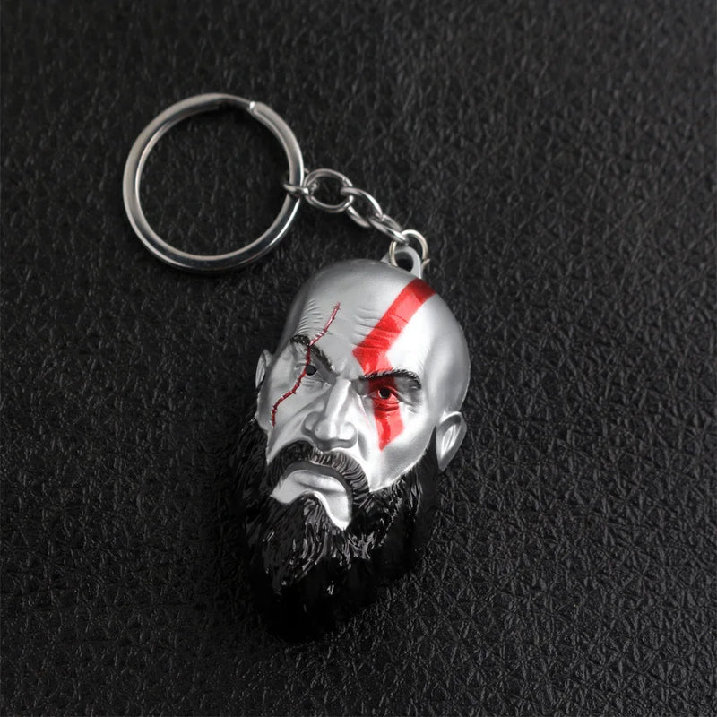 Game God Of War 4 Kratos Leviathan Axe Keychains Exquisite Crystal Carved pattern Axe Pendant key holder Souvenir Keychain Toys