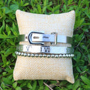 3pcs/Set Hot Men Titanium Steel Roman Numeral Bracelet Horseshoe Buckle Bangles Pulseira Bileklik Luxury Handmade Jewelry