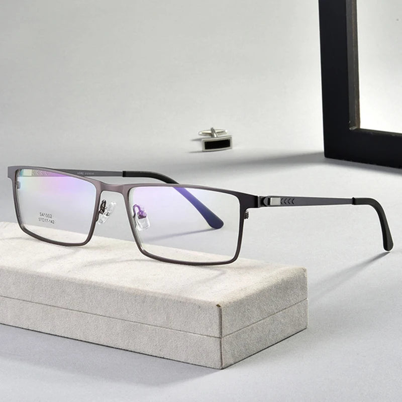 BCLEAR Brand Design Full Rim Alloy Optical Eyeglasses Frame Flexible Spring Hinge Business Casual Men Eyewear Spectacle Fashion