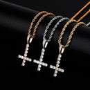 TOPGRILLZ New Upside Down CROSS Pendant High Quality Iced Out Cubic Zirconia Men's Necklace Hip Hop Fashion Jewelry For Gift