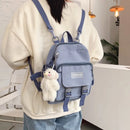 korean style small mini backpack for women Fashion school mochila Multi pocket Girl Ring Buckle portable bear women's backpack