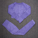 NORMOV Seamless Yoga Set For Women 2/3 PCS Gym Set Fitness Sport Set Women Workout Leggings Push Up Bra Long Sleeve Shirts