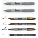 Sharpie 39100 Paint Markers 1MM Oil Permanent Marker Copper Silver Gold Pen Paint Pen for Black Gift Card Metal, Plastic, Glass