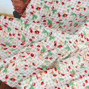 Green Leaves Pastoral Fabric Printed Floral Skirt Cotton Fabric for Handmade DIY Cotton Baby Dress Material