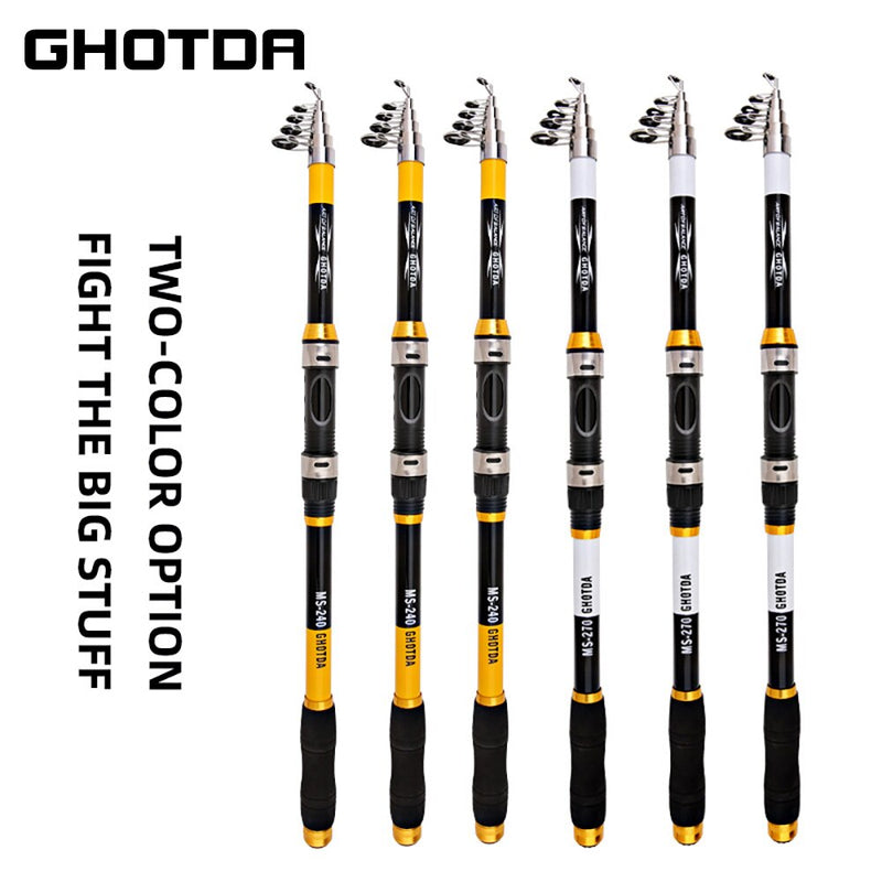 GHOTDA 2.1M -3.6M Carp Fishing Rod feeder Hard Carbon Fiber Telescopic Fishing Rod Fishing Pole