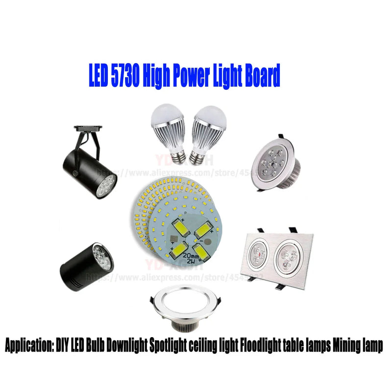 SMD5730 LED PCB Light Source Round Aluminum Lamp Plate 2 3 5 7 9 12 15 18 21 24 30 36W Diy Bulbs Retrofit Lamp Board Accessorie