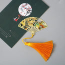 Antique Metal Folding Fan Crane Rabbit Mountain Scenery Chinese Style Series Bookmarks Newspapers Books Reading mark Bookmarks
