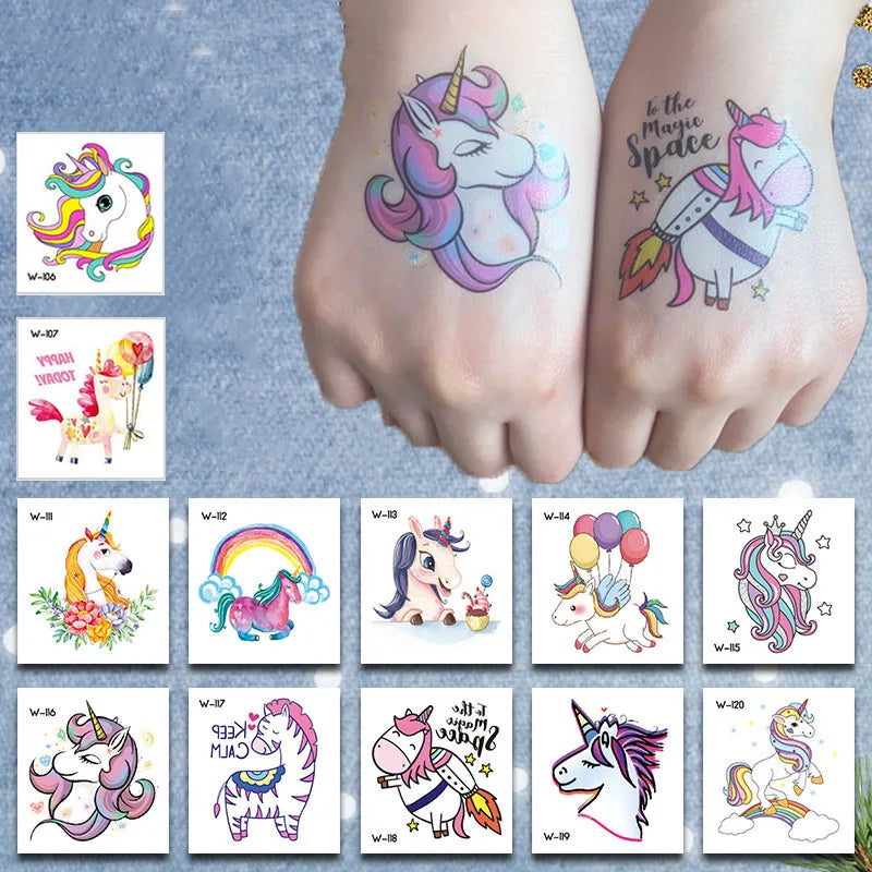 Cartoon Fantasy Animal Tattoo Stickers for Kids Funny Temporary Tattoos Transfer Stickers Children Boys Girls Birthday Gifts Toy