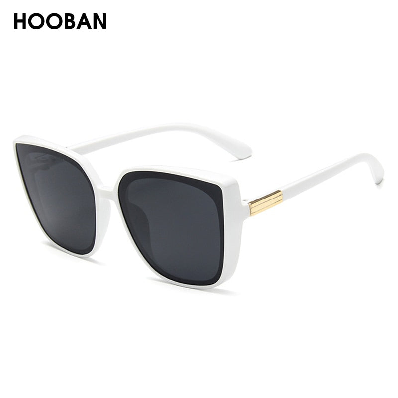 HOOBAN Brand Designer Cateye Women Sunglasses Retro Oversized Women's Sun Glasses Luxury Square Spectacles UV400