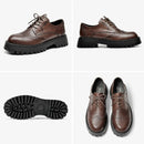 BeauToday Brogue Shoes Women Genuine Cow Leather Wintip Round Toe Cross-Tied Thick Sole Ladies Derby Shoes Handmade 21839