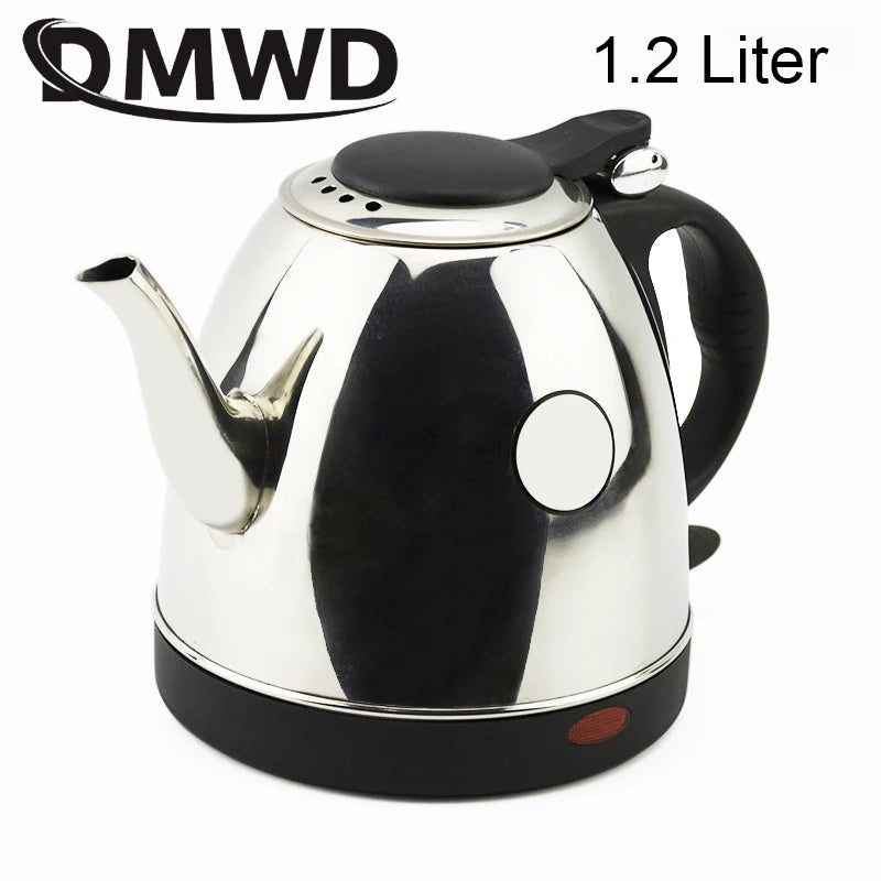 Long Mouth Electric Kettle Water Heating Pot Stainless Steel Boiler Hot Drink Teapot Heater Cooker Auto Power Off Boiling Cup EU