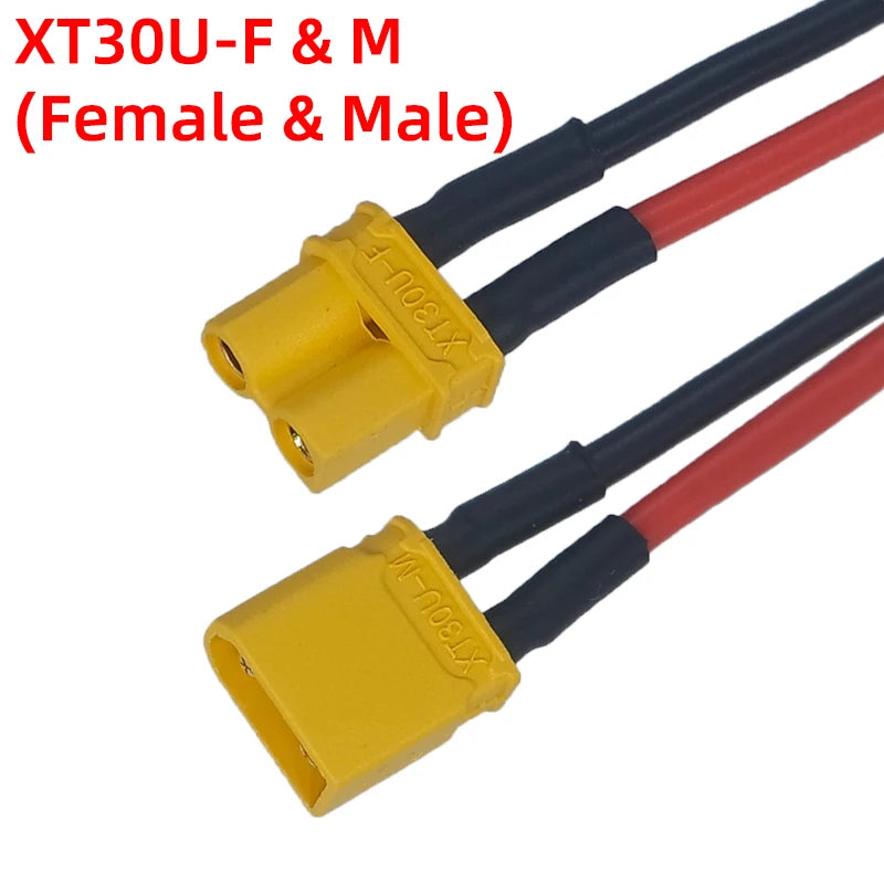 Amass MR30 Cable Connector Male Female MR30-FB/M 3Pin Plug with Sheath Cover 18AWG Silicon Wire for RC Lipo Battery FPV Drone