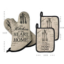 4 PCS Set Cotton Heat Resistant Oven Mitts Pot Holders Set for Cooking or Baking