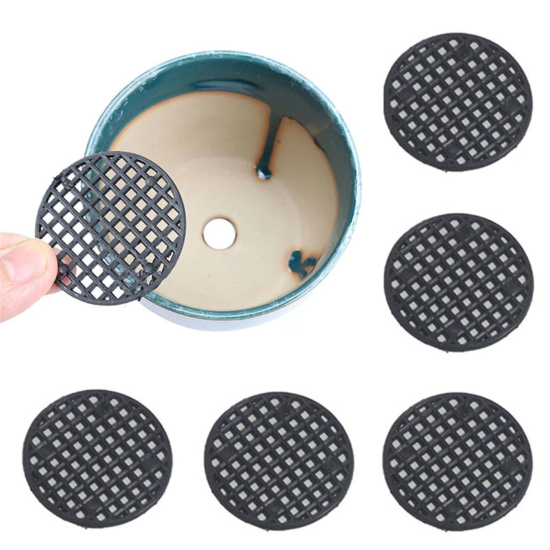 20Pcs Flower Pot Hole Mesh Pad Bonsai Pot Bottom Grid Mat Prevent Soil Loss Breathable Gasket Leakproof Drainage Bottom Mat