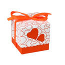 50Pcs Love Heart Candy Boxes With Ribbon Favors Gifts Box Christening Baby Shower Wedding Souvenirs Gifts for Guest Party Supply