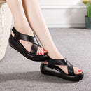 GKTINOO Women's Sandals Genuine Leather Platform Sandal 2023 Summer Gladiator High Heels Ladies Sandal Summer Shoes For Women