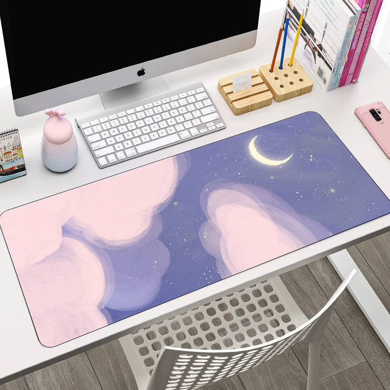 Purple Gaming Mousepad Cute Cloud Large Mouse Pad Gamer Keyboard Mouse Mats Carpet  Anti-Slip Laptop Computer Table Desk Mat