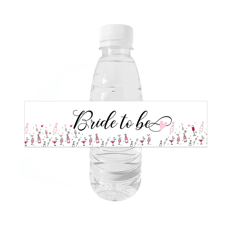 10pcs Bride To Be Bottle Stickers Wedding Bridal Team Bride Water Bottle Labels Bachelorette Party Shower Hen Party Decorations