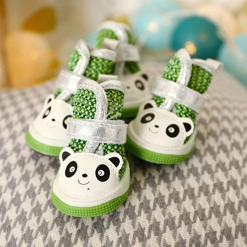 Cute Panda Pet Shoes For Puppies Little Small Dogs Summer Breathable New Cat Boots Footwear Accessories For Yorkshire Products