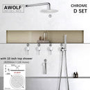 Bathroom Shower Set Brushed Rose Gold Simplicity Solid Brass Shower Faucet Shower Bath Mixer Tap Black And Chrome Color AH3023