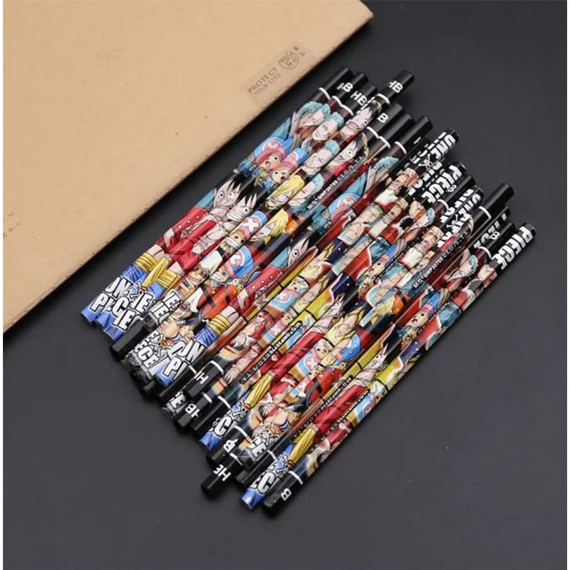 12pcs Wooden Pencil HB Painting Sketch Stationery Animation Appearance Office Learning Stationery Supplies Triangle Appearance