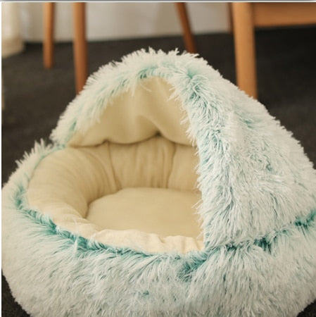 Pet Dog Bed Cat Bed Round Plush Cat Warm Bed House Soft Long Plush Bed For Small Dogs For Cats Nest 2 In 1 Cat Bed