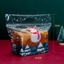 StoBag 50pcs New Year Christmas Bread Packaging Bags Hnadle Santa Claus Toast Supplies For Home Handmade Gift