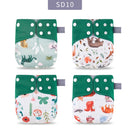 Elinfant Wholesale 4pcs/set Washable Baby Nappies Gray Mesh Cloth Diaper Adjustable &amp; Reusable Pocket Diapers Free shipping