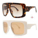 Celebrity Large Shield Square Sunglasses Women Brand Oversized Sun Glasses Men Vintage Beige Shades Lady Windshield Oculos UV400