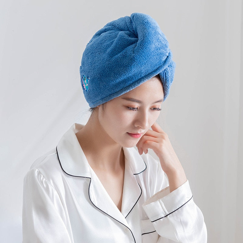 Hair Drying Cap Super Absorbent Quick-drying Shower Cap Dry Hair Towel Shampoo Towel Pack Turban