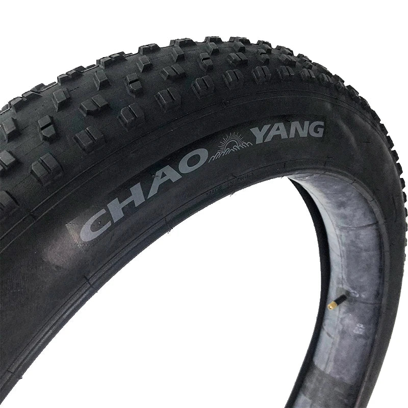 CHAOYANG 26x4.0 Fat Tire Anti-slip/Half Bald 26 Inch Beach Snowfield MTB Bicycle Asphalt Road Bike Tyre Tube Cycling Parts