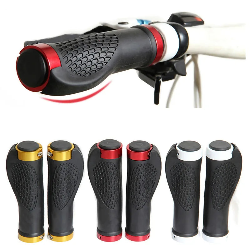 1 Pair Bicycle Handlebar Grips Soft Rubber Anti-slip Bar covers Lock-on Bar Grips End MTB Mountain Road Bike Bicycle Accessories