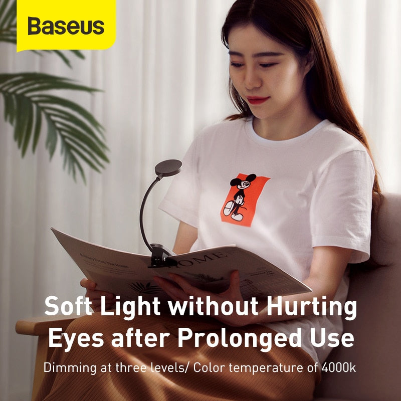 Baseus Led Desk Lamp Clip-On Night Light Reading Computer Keyboard illuminated Eye Protection Lamp With USB Charging For Bedroom