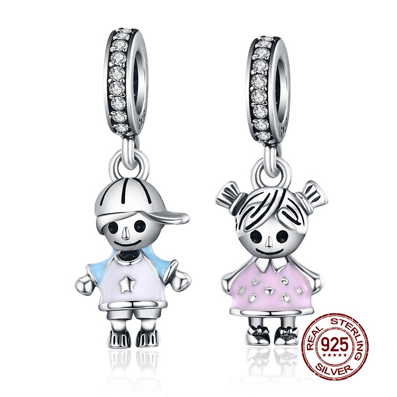 WOSTU New Design 925 Sterling Silver Family Beads Charms Fit Original Bracelet Pendant Fashion DIY Jewelry