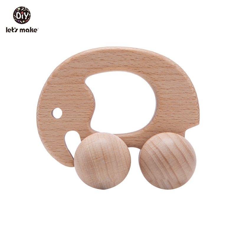 Let's Make Wooden Baby Toys 0 12 Month 1PC Toys For Babies Beech Car Hedgehog Elephant Educational Infants Developmental Newborn