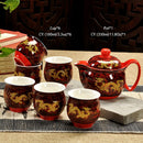 Retro Chinese Kung Fu Ceramic Teapot with Strainer Handmade Dragon Flower Puer Tea Pot 350ml Porcelain Samovar Kungfu Teaware