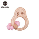 Let's Make Wooden Rattle Teether Baby Toys Engraved Wood Beads Hexagon Teether Silicone Beads 12Mm Tiny Rod Baby Crib Rattle