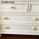 IHOMCASA Ceramic Knob Heart Seastar Shell Children Room Furniture Hardware Cabinet Handles Kitchen Wardrobe Bookcase Drawer Pull