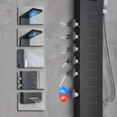 Bathroom LED Light Rain Waterfall Shower Panel Faucet Body Massage Jets Shower Faucet Stainless Steel Tub Spout Shower Column