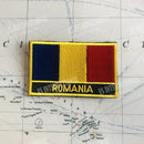 ROMANIA National Flag Embroidery Patches Badge Shield And Square Shape Pin One Set On The Cloth Armband   Backpack  Decoration