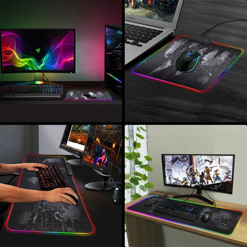 Gaming Mouse Pad RGB Computer Mouse Pad  Large Gaming Mousepad XXL Mouse Pads LED Gamer Mause Carpet 900x400 Desk Mat For CS LOL