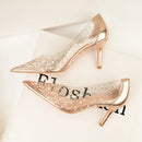 Classic Women Pumps Paillette Leather Low High Heels Shoes Women Fashion Stiletto 6cm Thin Heels Women Sexy Pumps