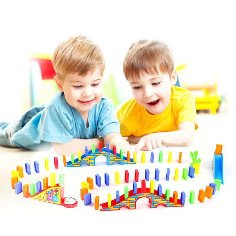 120pcs Domino Blocks Dominoes Board Game Plastic Model Building Tool Toys For Children Girl Boy Kids Educational Christmas Gift