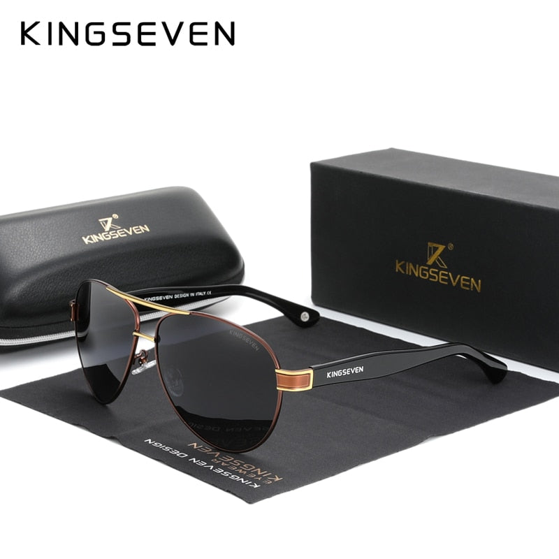 KINGSEVEN 2022 Official Debut Sunglasses Men Polarized Gradient Sun glasses Women Acetate Wire-Core Temples Pilot Eyewear N7777