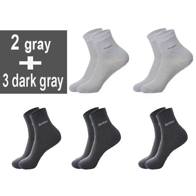 10PCS=5pair High Quality New Bamboo Fiber Socks Men Casual Business Breatheable Men&