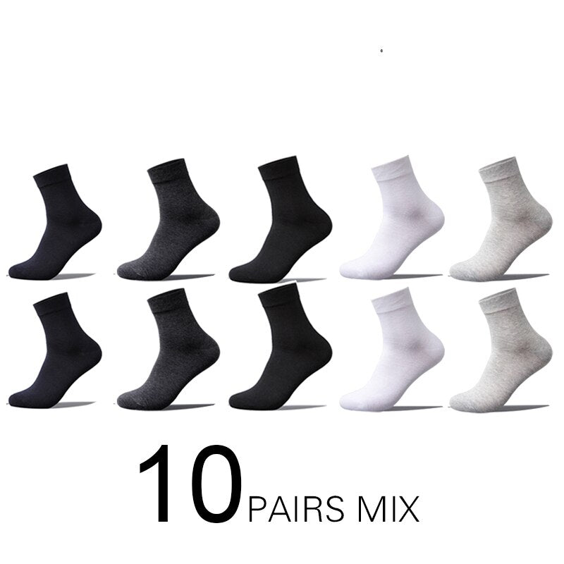 10 Pairs Men's Cotton Socks New Style Black Business Dress Men Socks Soft Summer Deodorant High Quality Male Sox Gift