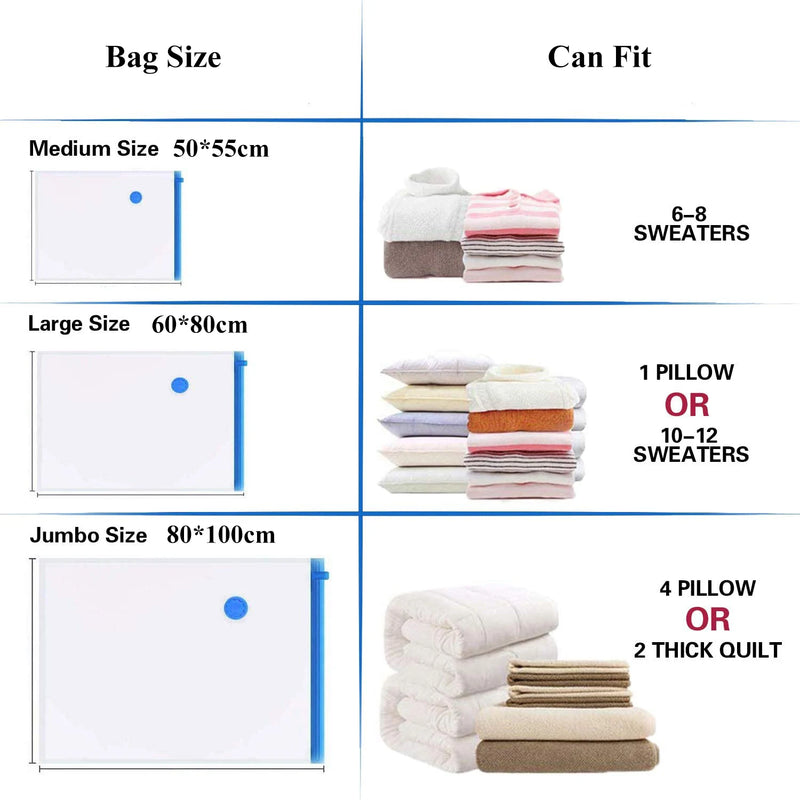 Vacuum Storage Bags  More Space Save Compression Travel Seal Zipper Wardrobe Organizer For Clothes Pillows Bedding Blanket